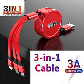 Multiple Charging Cable 4Ft/1.2m 3-in-1 USB Charge Cord Compatible