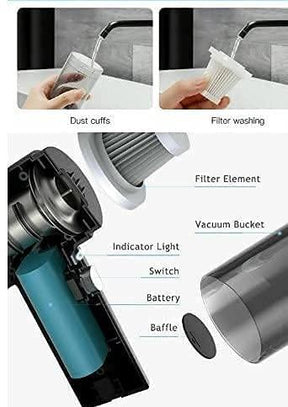 Portable Air Duster Wireless Vacuum Cleaner (Black Colour)